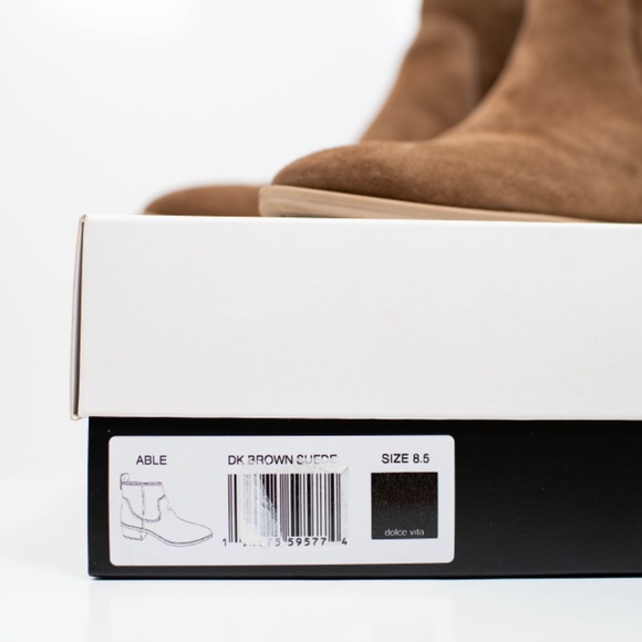 Dolce Vita Able Booties in Dark Brown Suede - Picture 2 of 6